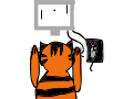 Fat Orange Tabby Cat on the Computer[for Lilj2000]