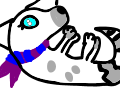 blinking baby wolf