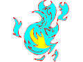 Cyan fire prop