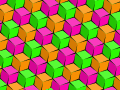 coloured segments between 3-pointed stars.
